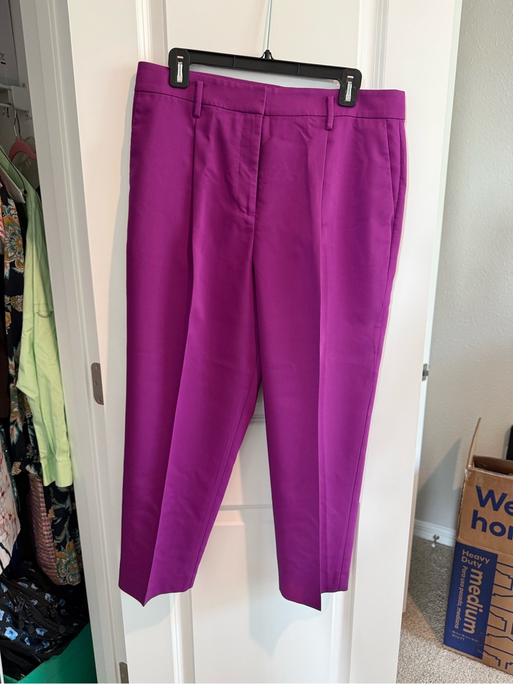Vibrant Magenta Tapered Dress Pants